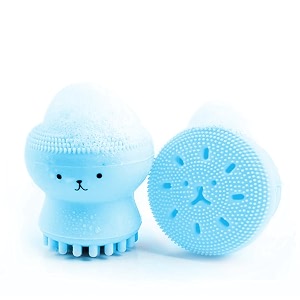 gleva face scrubber massage glove silicone face cleanser amp body massaging manual facial cleansing massager brush for exfoliating blackhead remover brush blue
