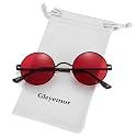 Gleyemor Polarized Round Sunglasses for Men Women Small Circle Glasses