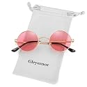 Gleyemor Polarized Round Sunglasses for Men Women Small Circle Glasses