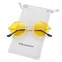Gleyemor Polarized Round Sunglasses for Men Women Small Circle Glasses