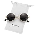 Gleyemor Polarized Round Sunglasses for Men Women Small Circle Glasses