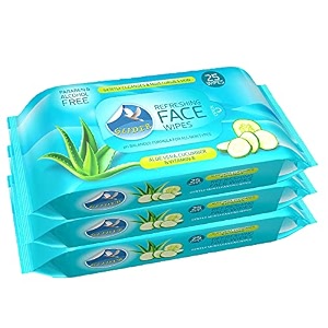 glider face cleansing wipes  hydrating amp moisturizing facial wipes with cucumber aloe vera amp vitamin e  25 wipes pack of 3  75 wipes