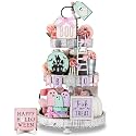 GlikCeil 19 Pcs Halloween Tiered Tray Decor Set, Pink Ghost, Pastel, Ghost