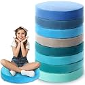 GlikCeil 8 Pcs Round Floor Pillow Cushions for Kids Classroom 15'' Soft Flexible Seating Classroom Elementary Extra Thick Floor Cushions for Daycare Kindergarten Reading Corner Library (Ocean Blue)