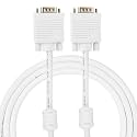 GLINK Male to Male 15 PIN SVGA/VGA Cable for PC/Monitor/LCD/LED, Plasma, Projector, TFT. Supports upto 1080P. VGA to VGA Converter Adapter Cable - (White) (5M./15FT.)