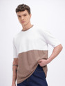 Glitchez Colorblock Men Round Neck White T-Shirt