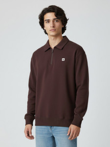 Glitchez Full Sleeve Solid Men Sweatshirt