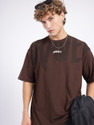 Glitchez Graphic Print Men Round Neck Brown