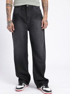 Glitchez Loose Fit Men Black Jeans