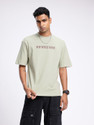 Glitchez Printed Men Round Neck Green T-Shirt
