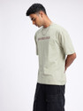 Glitchez Printed Men Round Neck Green T-Shirt