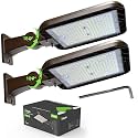 Glitgate 150W LED Parking Lot Lights 2 Pack Adjustable Arm Mount
