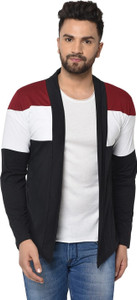 glito men asymmetric full sleeve multicolor shrug