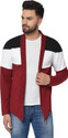 GLITO Men Asymmetric Full Sleeve Multicolor Shrug