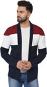 GLITO Men Asymmetric Full Sleeve Multicolor Shrug