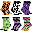 Glitopper 6 Pairs Halloween Crew Socks for Men Women Gift Bulk