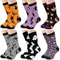 Glitopper 6 Pairs Halloween Crew Socks for Men Women Gift Bulk
