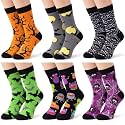 Glitopper 6 Pairs Halloween Crew Socks for Men Women Gift Bulk