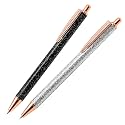 Glitter Air Release Weeding Tool Pin Pen Vinyl Installation, Anti-Slip Weeding Pen for Vinyl, Includes 1 Black 1 Silver Shiny Retractable Vinyl Weeding Pen