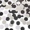 MOWO Silver Glitter, Black and White Confetti Circle Dots, 1.2 inch
