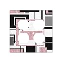 Glitter Pink Grey W hite Geomtric 2 Gang 2 Duplex Combination Light Switch Cover Decorative Combo Dual Device Receptacle Switch Face Wall Plate