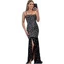 Womens Sparkly Rhinestone Dress Long Prom Dresses