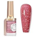 Glitter Shimmer Nail Polish, Quick Dry Red Nail Polish