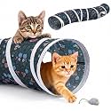 Glittme S-Shape Cat Tunnel, Foldable Cat Tunnels for Indoor Cats