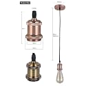 Glitz Retro Vintage Hanging Holder For filament Bulb (Pack of 6, Antique Brass)