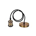 Glitz Retro Vintage Hanging Holder for filament bulbs (Pack of 1, Antique Brass)