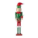 Glitzhome 23.5" H Nutcracker Christmas Table Decor Wooden Nutcracker Ornaments Elf Dog Nutcracker Figurine Traditional Christmas Decor for Tables Desktop Porch Holiday Festive