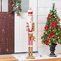Glitzhome 42" H Wooden Christmas Nutcracker Ornaments Gingerbread Man Nutcracker Figurine Christmas Table Decor Traditional Christmas Decor for Tables Desktop Porch Holiday Festive