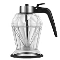 Diamond Shape Syrup Dispenser,Durable Glass Dilute Honey Syrup Pot with Non-Slip Silicone Bottom Acrylic Base Perfect For Olive Oil, Runny Honey, Syrup, Sauce Distribution
