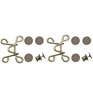 adjustable waist buckle for loose jeans pants pearl detachable instant jeans button pins waist tightener set make the waist fit for skirt pants robe 4pcs brown