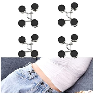 glnrm adjustable waist buckle for loose jeans pants pearl detachable instant jeans button pins waist tightener set make the waist fit for skirt pants robe