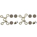 Adjustable Waist Buckle for Loose Jeans Pants, Pearl Detachable Instant Jeans Button Pins Waist Tightener Set, Make The Waist Fit for Skirt Pants Robe (4pcs, Brown)