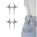 GLNRM Adjustable Waist Buckle for Loose Jeans Pants, Pearl Detachable Instant Jeans Button Pins Waist Tightener Set, Make The Waist Fit for Skirt Pants Robe