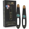 GLO24K Heated Eye Massager Wand with Vibration for Under-Eye Care (2 Pack)