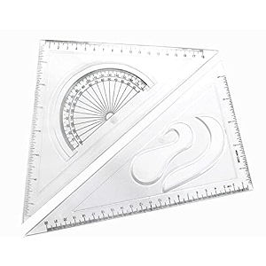 global art transparent triangle ruler set square 8 x 10 pack of 2