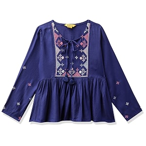 global desi girl girl39s regular fit tunic shirt r823tpmc_blue 7-8 yrs