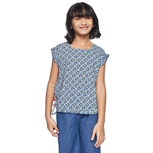 global desi girl girl39s regular t-shirt ss22kgr015tpry_indigo 11-12 yrs