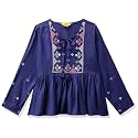 Global Desi Girl Girl's Regular Fit Tunic Shirt (R823TPMC_Blue 7-8 Yrs)