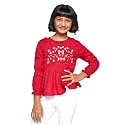 Global Desi Girl Girl's Loose Fit Tunic Shirt (R214TPRL_Red 7-8 Yrs)