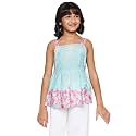 Global Desi Girl Girl's Regular T-Shirt (SS22GKR362TPRL_Powder Blue 5-6 Yrs)