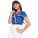 Global Desi Girl Girl's Regular T-Shirt (SS22GKR087TPCD_M.Blue 13-14 Yrs)