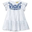 Global Desi Girl Girl's Regular Fit Tunic Shirt (R519TPYD_White 5-6 Yrs)
