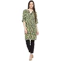 global desi Womens Mandarin Collar Printed Tunic