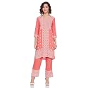 global desi Womens Notched Neck Printed Kurta