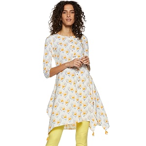 global desi Womens Round Neck Floral Printed