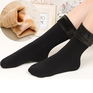 unisex men39s and women39s girls soft amp cozy solid winter thick warm fleece lined thermal stretchy elastic velvet socks with thumb-1 pairfree size